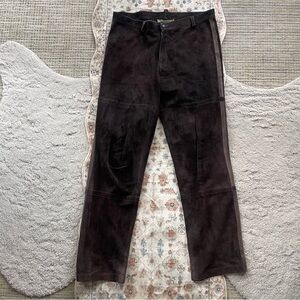 Fabrizio Del Carlo Dark Brown Suede Pants